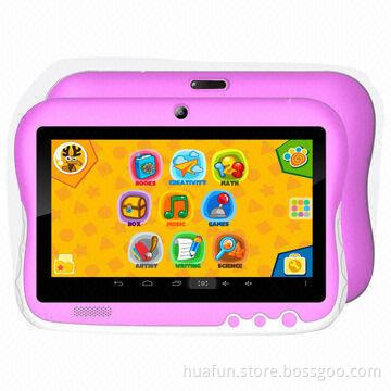 7" kids PC tablet, 800*480/1024*600, TN/1G/32G/front/back camera:0.3mp/2.0mp/dual core Rk3026